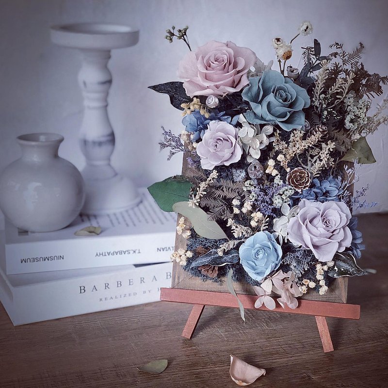 不凋花相框花/婚禮謝卡座/名片座/開幕送禮/商業送禮/婚禮小物 - 乾燥花/永生花 - 其他材質 