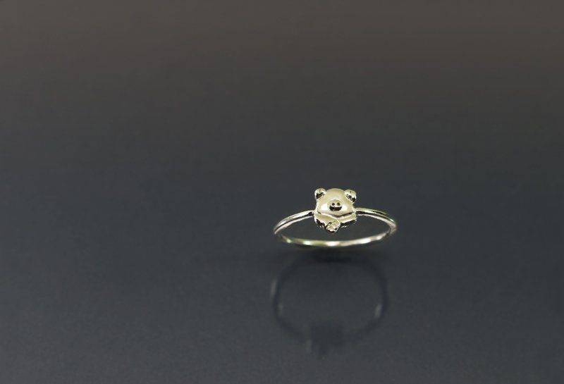 Moji Series - Pig and Cake 925 Silver - General Rings - Sterling Silver Blue