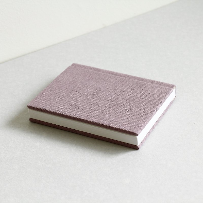 素色棉麻布面筆記本- 暗玫瑰 (小) - 筆記簿/手帳 - 紙 粉紅色