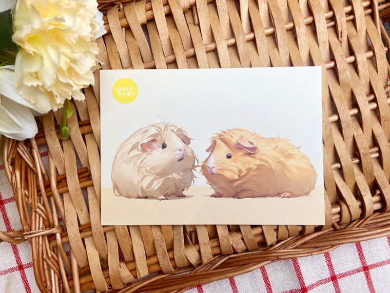 Lovely Planet guinea pig postcard l Good together - Cards & Postcards - Paper Orange