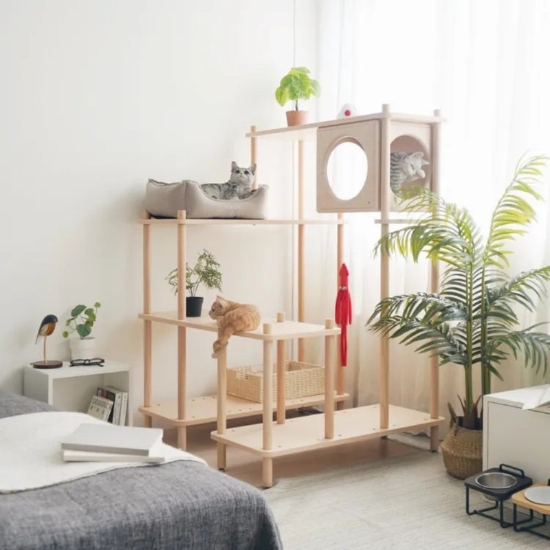 Bien Bien Cat Tree - treehouse - อุปกรณ์แมว - ไม้ สีกากี