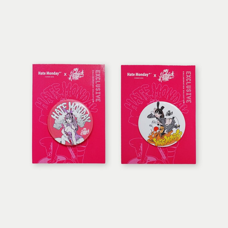 HATE MONDAY X Elphonso LAM - Badge襟章 (PBHMS25A89) - 其他 - 其他材質 白色