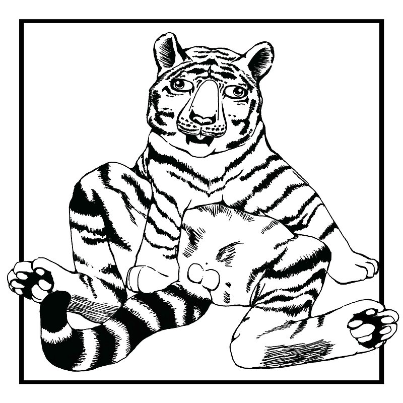 Tiger wants - Stickers - Plastic Black