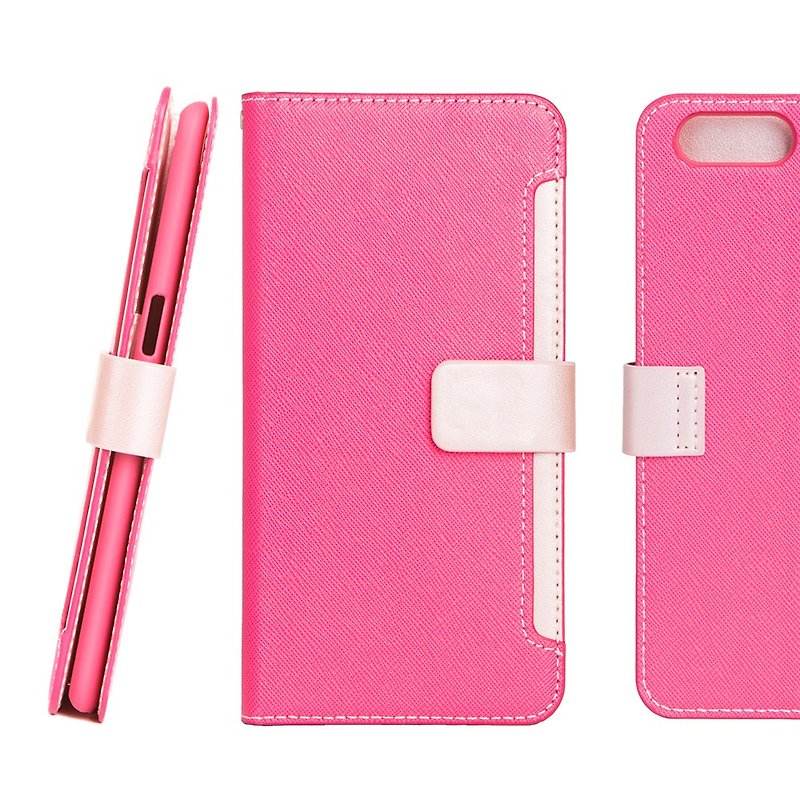 CASE SHOP OPPO R11 Front storage side stand-side holster - peach (4716779658132) - Other - Plastic Pink