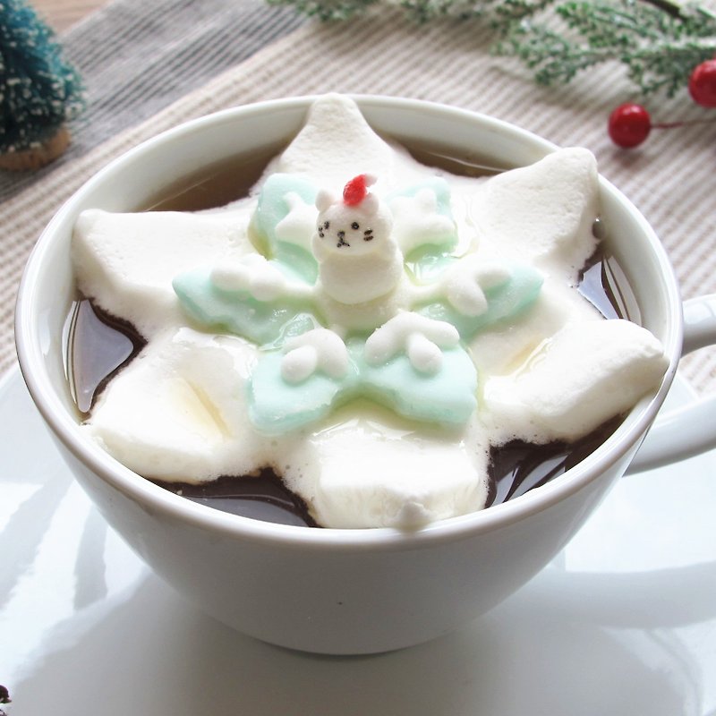 【クリスマス限定】スノーフレーク花マシュマロ - ケーキ・デザート - 食材 ホワイト