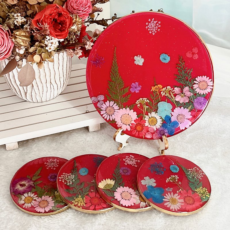 New Year limited color tray coaster set (spot picture) - ของวางตกแต่ง - เรซิน 