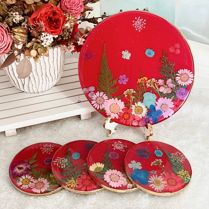 New Year limited color tray coaster set (spot picture) - Items for Display - Resin 