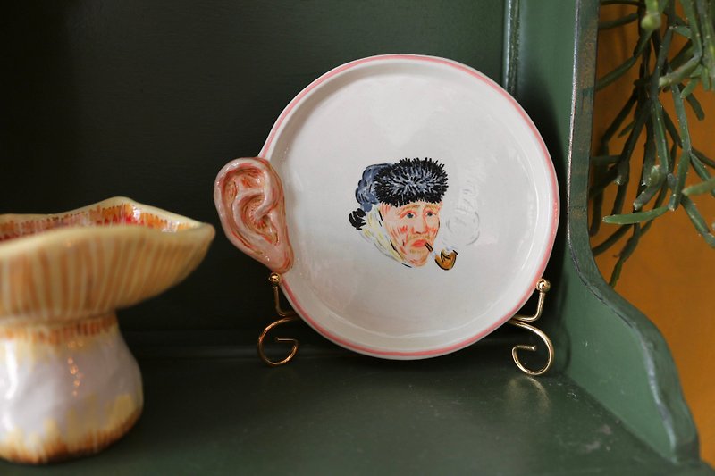 Ceramic Plate Ear Vangogh with Painting - 其他 - 陶 多色
