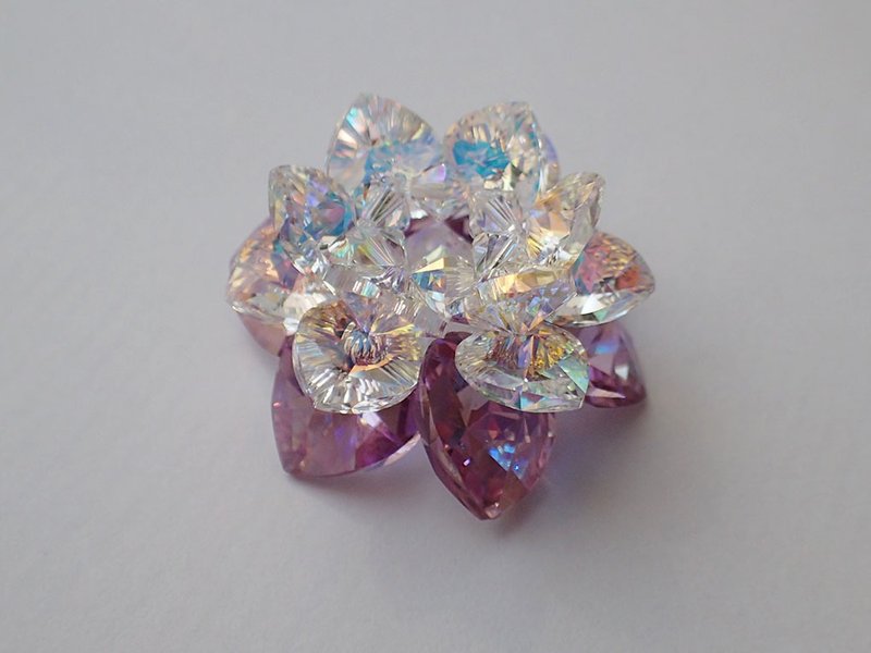 蓮花 擺件 SWAROVSKI ELEMENTS(施華洛世奇元素) - 擺飾/家飾品 - 玻璃 紫色