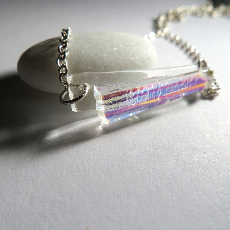 Jewelry glass word chain / E2 - Necklaces - Glass Multicolor