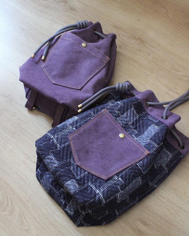 Canvas 4-way BAG 帆布束繩背包 雙面兩用 4式背法 - 側背包/斜孭袋 - 棉．麻 多色