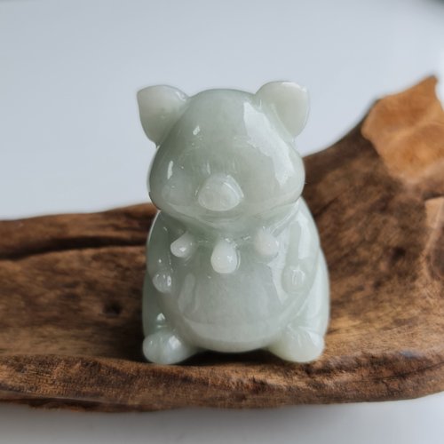 緣圓翡翠 招財系列++翡翠玉豬/福氣招財豬/擺件/福豬 | 天然緬甸玉A貨翡翠