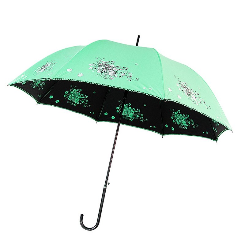 雙龍HANA黑膠宮廷傘直立傘自動晴雨傘(蒂芬綠) - 雨傘/雨衣 - 防水材質 綠色