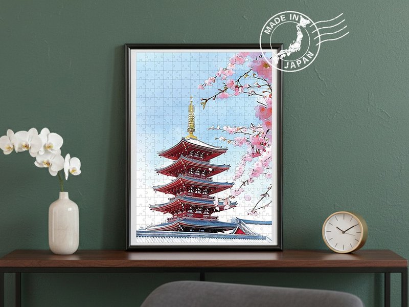 日本手工製拼圖・淺草寺、東京・日本風景・送禮、擺設、裝飾 - 牆貼/牆身裝飾 - 紙 