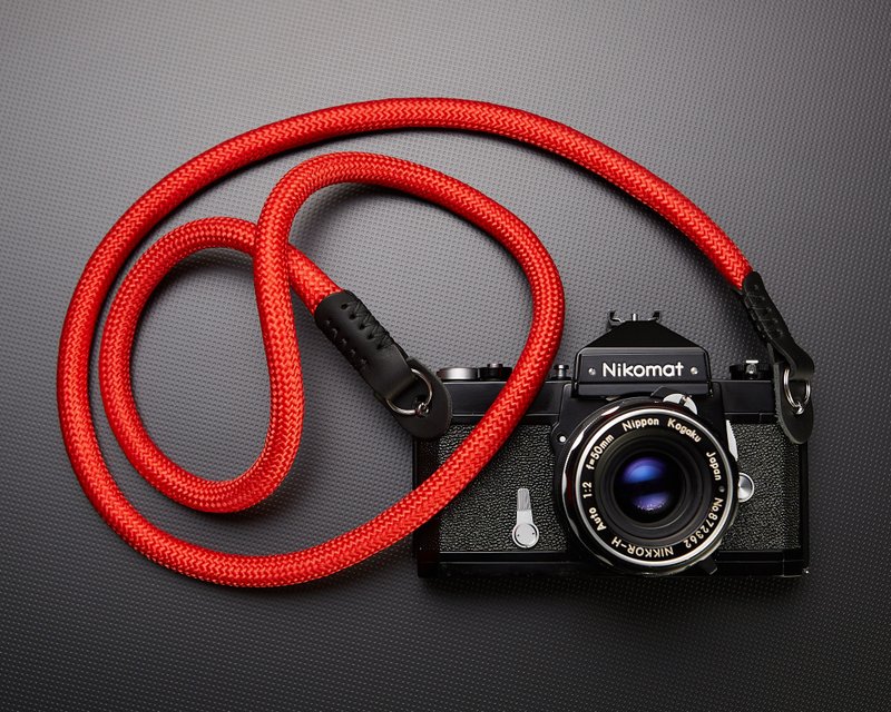 Red 11mm Climbing Rope Camera strap - 相機/拍立得/底片相機 - 聚酯纖維 紅色
