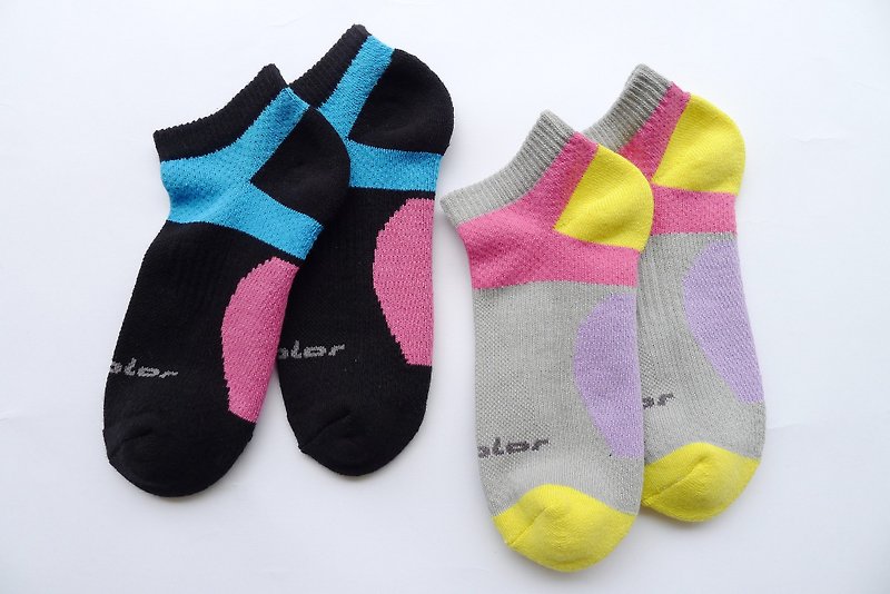 Cotton functional professional air cushion jogging socks (female) cool gray (five colors optional) - ถุงเท้า - ผ้าฝ้าย/ผ้าลินิน สีเทา
