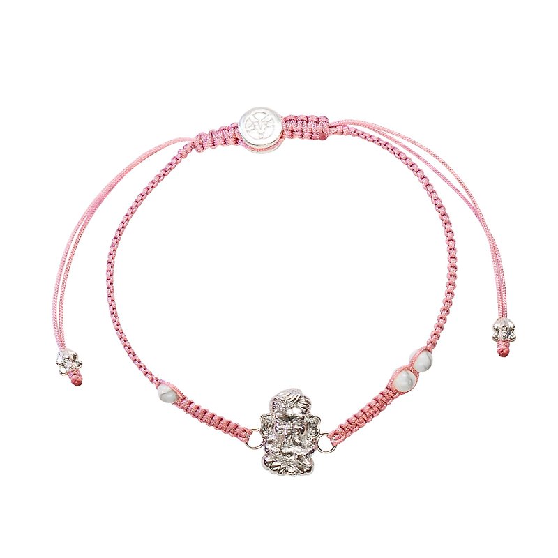 Beliefinluck-Sattra collection: Ganesha bracelet Silver Charm - Bracelets - Sterling Silver Pink