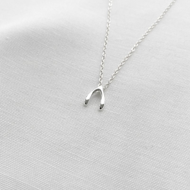 Sincere Blessings | Wishing Bone | Sterling Silver Necklace - Collar Necklaces - Sterling Silver Silver