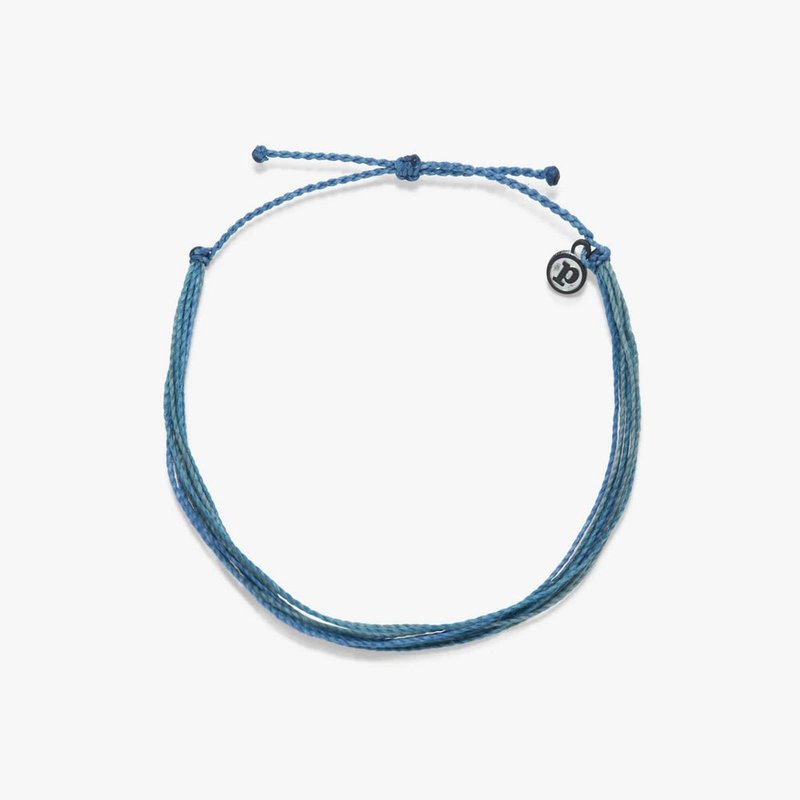 Pura Vida American handmade alpine dark blue waterproof Wax line adjustable surf anklet - กำไลข้อเท้า - วัสดุอื่นๆ สีน้ำเงิน