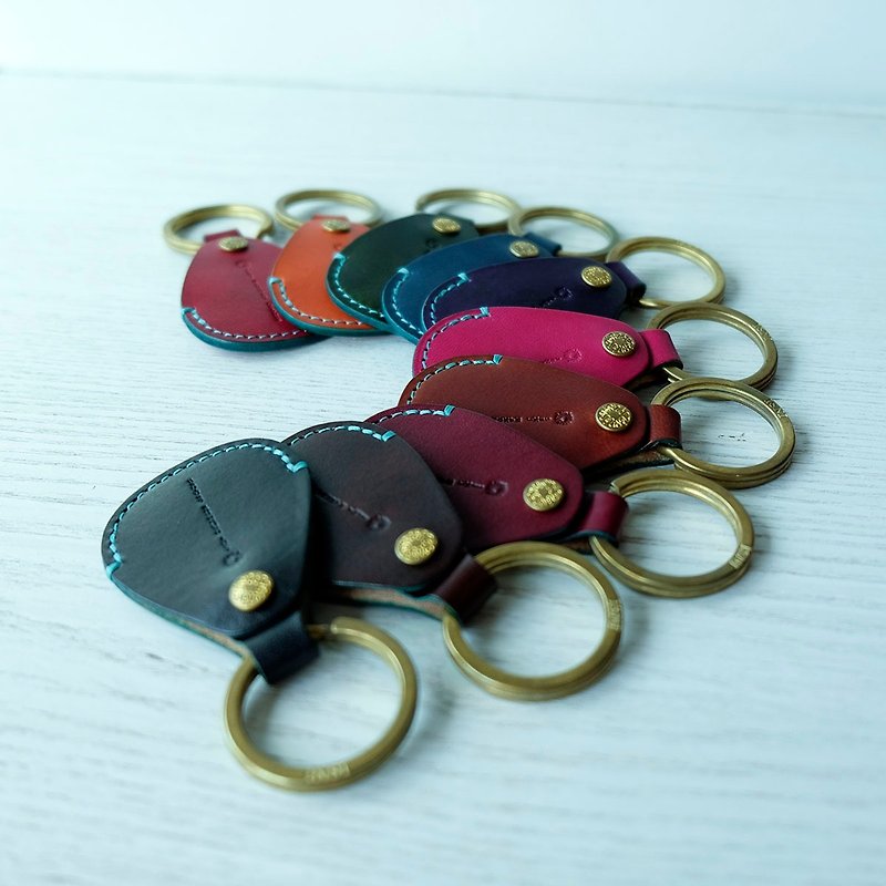 isni  successful key ring   10 colors design /handmade leather - Keychains - Genuine Leather Multicolor