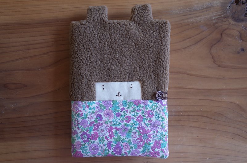 Doo Bunny Mom Handbook / Baby Handbook Cover - Purple May Flower - Two Colors - Other - Cotton & Hemp Brown