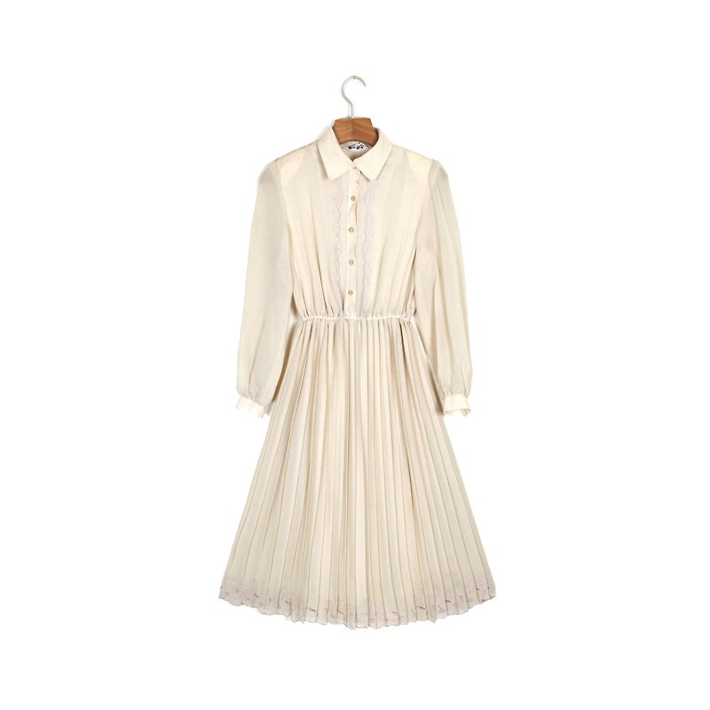 Egg plant vintage] Zen brilliant embroidery vintage dress - One Piece Dresses - Polyester Khaki