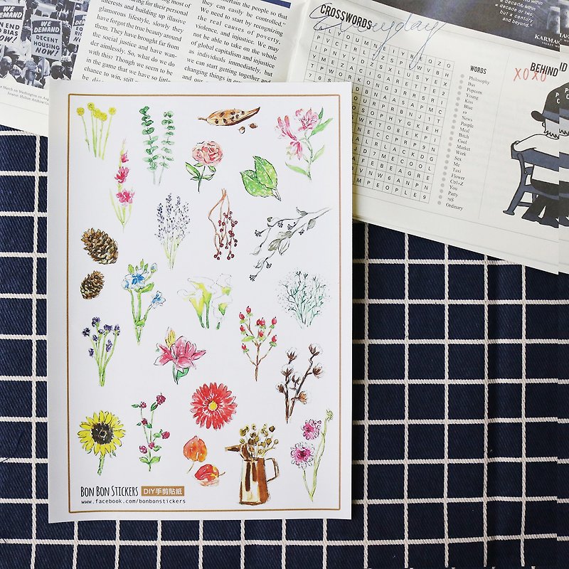 DIY sticker - flower days - สติกเกอร์ - กระดาษ 