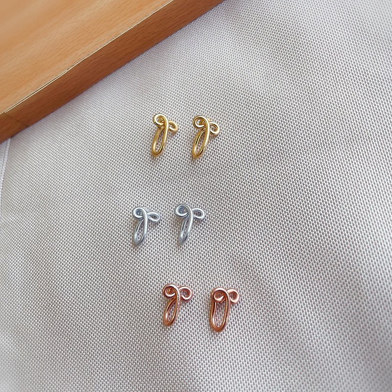 Manual painless Clip-On- 1 set of 3 pairs - Earrings & Clip-ons - Other Metals Gold