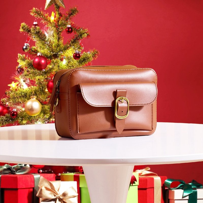 晴天相機包 (四色) 肩背 斜背 側背 禮物 手作 手工 皮革 復古 皮 - 側背包/斜孭袋 - 人造皮革 多色