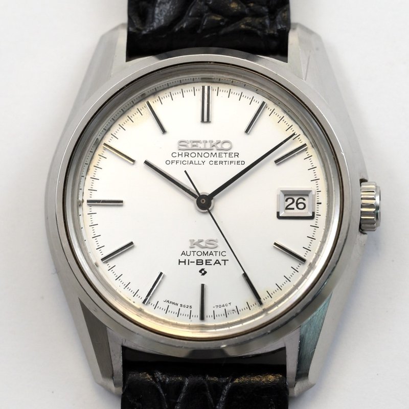 Vintage KING SEIKO Chronometer hi-beat date 自動巻 Automatic 25J ref.5625-7040 男性用 - 男錶/中性錶 - 不鏽鋼 銀色