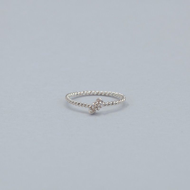 Sterling silver single knot twist ring - General Rings - Silver Silver