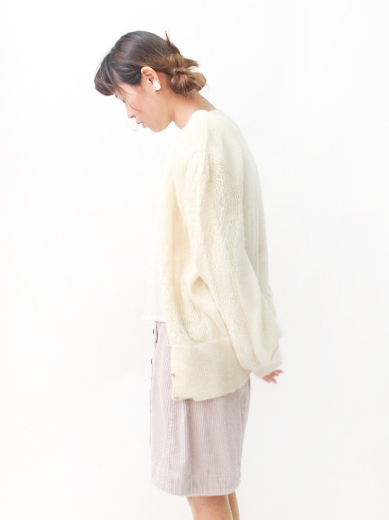 【RE1021SW134】 autumn Japanese system of modern forest system mix and match the golden beige candy knitted jacket - Women's Sweaters - Wool Khaki