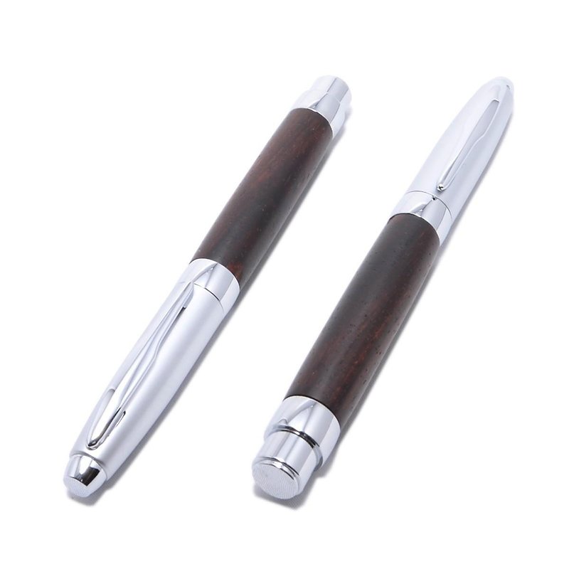 Wooden fountain pen (cocobolo; plating of chromium) PR-C-CO - Pencil Cases - Wood Brown