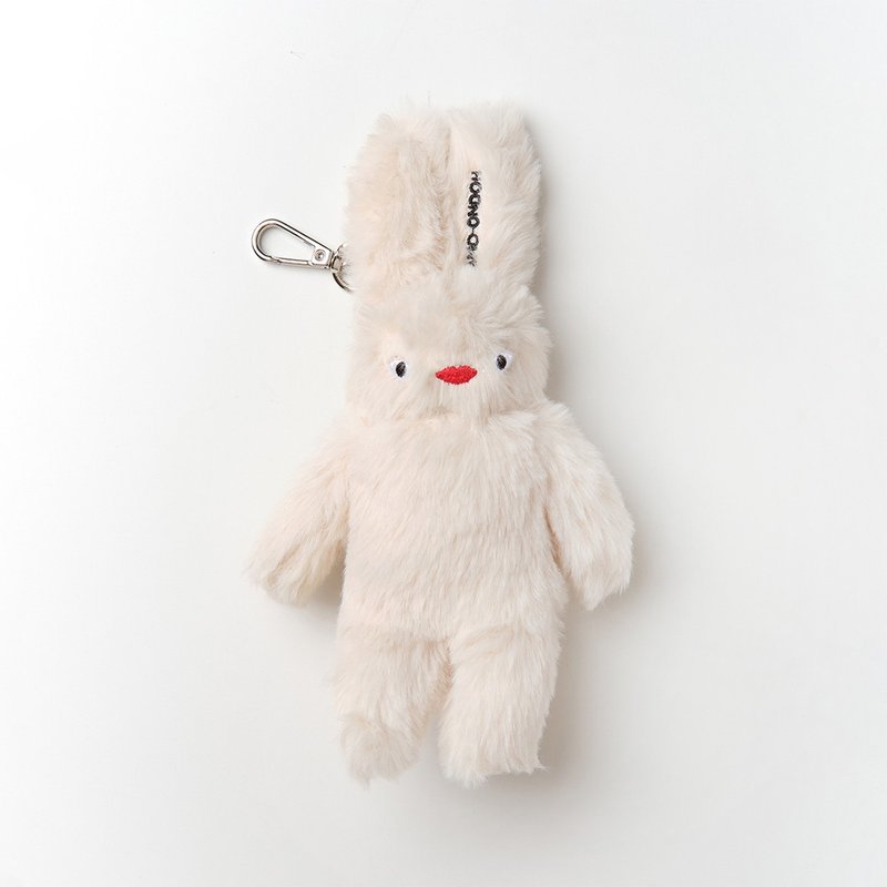 【HOT item】ACC Loveyom keychain - eco fur - Ivory - Keychains - Other Materials White