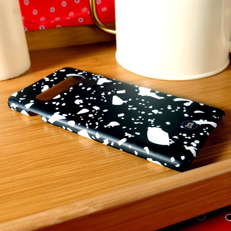 iPhone Case Cover 7 8 plus 10 11 Pro Max X XR i8 ix S10 Note 10 Sony Terrazzo 1 - 手機殼/手機套 - 塑膠 黑色