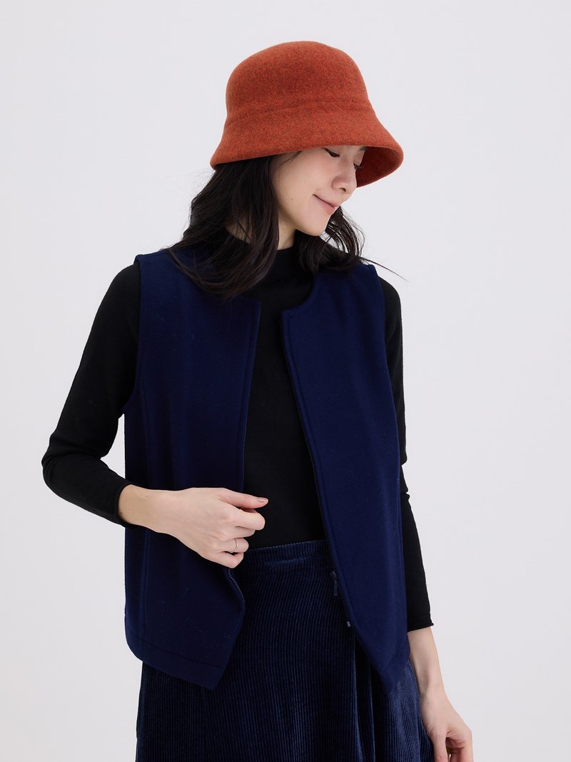 Keller crew neck zipper blouse-navy blue - Women's Casual & Functional Jackets - Wool Blue