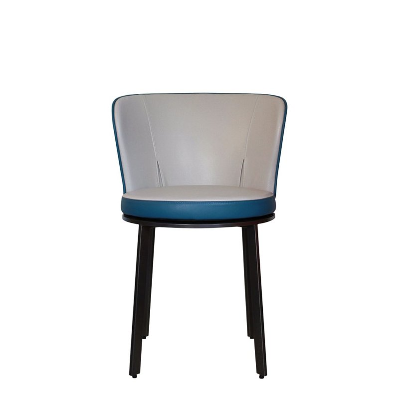 In stock / 282 rotatable metal leather dining chair - เก้าอี้โซฟา - หนังแท้ สีน้ำเงิน