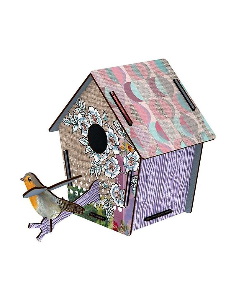 Italy MIHO imported gorgeous wooden design bird house ornaments (CASA M-129) (medium) spot - ของวางตกแต่ง - ไม้ หลากหลายสี