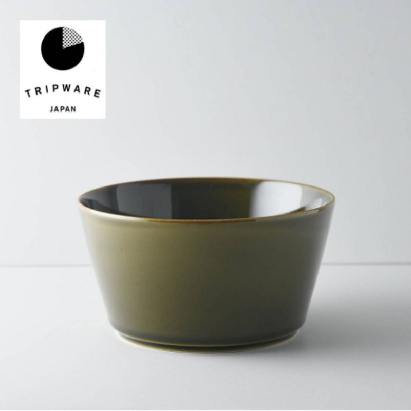 【Trip Ware Japan】直碗-無蓋 日本製 美濃燒 (橄欖綠) - 盤子/餐盤/盤架 - 陶 