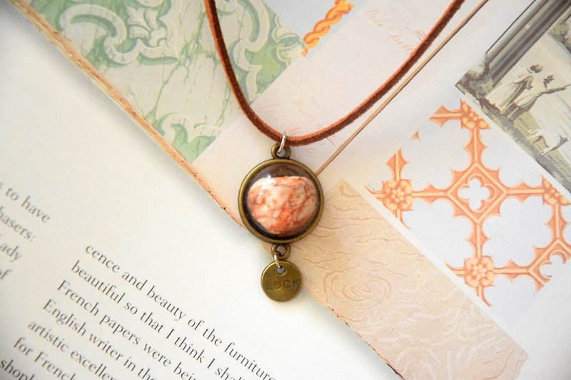 Reddish Natural Stone Handmade Necklace - Necklaces - Stone 