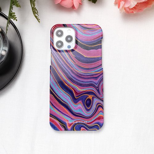 POLAR POLAR iPhone / Samsung 紫色流沙紋雲石紋 半包硬殼 手機殼【客製】
