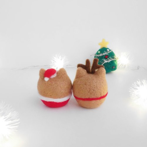 ☆rara しば犬 豆柴 サンタ クリスマス 羊毛フェルト クリスマス飾り 500x0.jpg