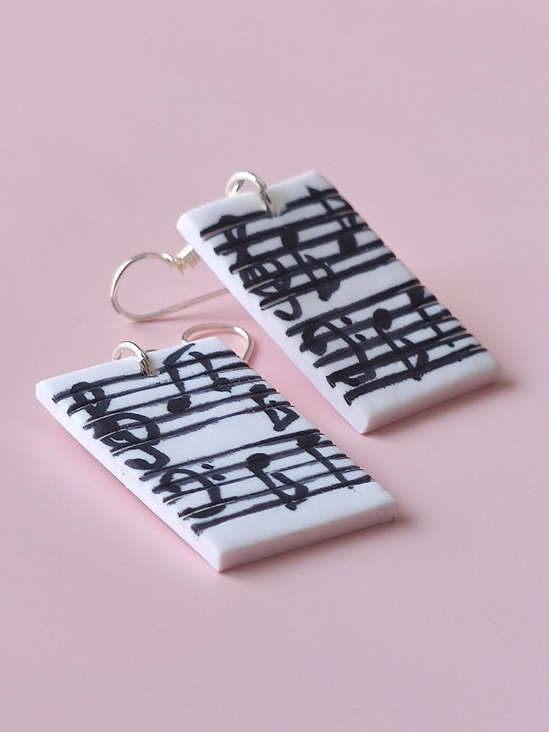 Notes earrings - Earrings & Clip-ons - Clay White
