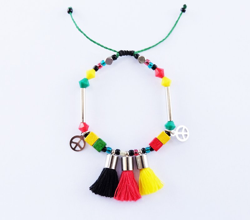 Rasta bohemian string bracelet - สร้อยข้อมือ - วัสดุอื่นๆ หลากหลายสี