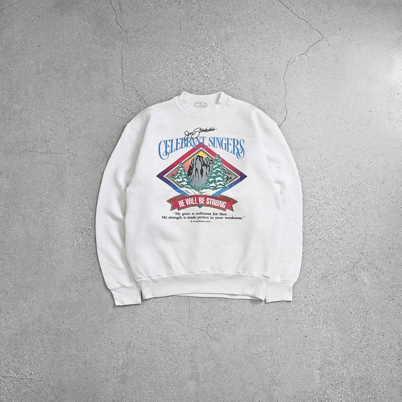 Vintage 大學Tee / 大學踢、古著大學T、大學t、衛衣、古著上衣 - 男 T 恤 - 棉．麻 白色
