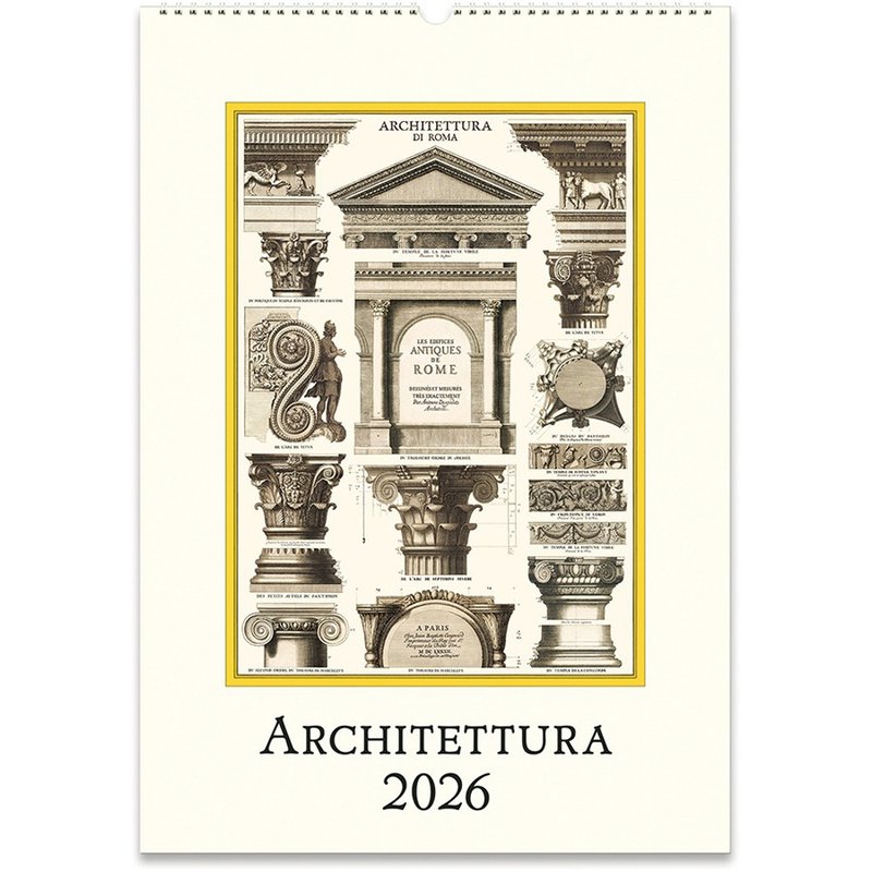 (預購) Cavallini & Co.  2026 年曆/掛曆_ARCHITETTURA - 日曆/月曆/年曆 - 紙 多色