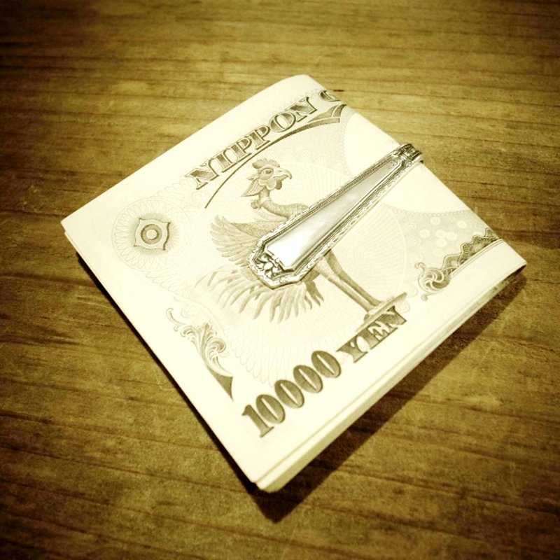 金をつかむ。アンティークシルバースプーンのリメイクマネークリップ_0648　大人メンズ人気のアイテム - 錢包/皮夾/長短夾 - 純銀 銀色