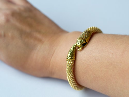 Snake bracelet, Gold snake bracelet for women, Ouroboros, Snake jewelry -  Shop IrisBeadsArt Bracelets - Pinkoi