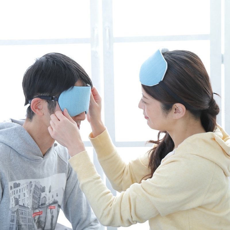 Denim light blue eye mask| storage pouch - Eye Masks - Cotton & Hemp Blue