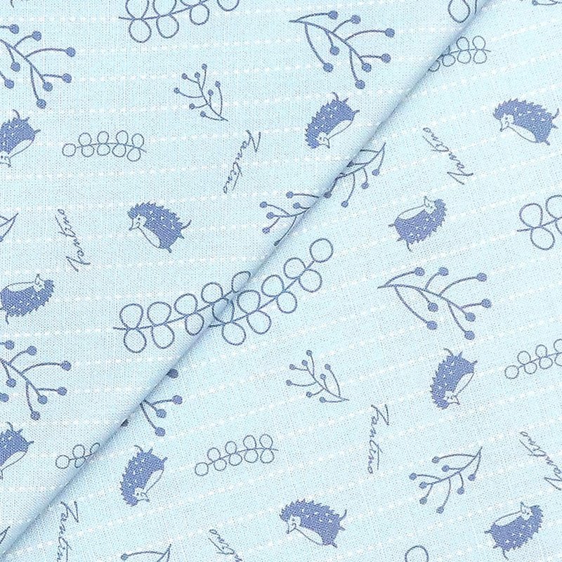 Linen fabric (floating forest) ocean blue - เย็บปัก/ถักทอ/ใยขนแกะ - ผ้าฝ้าย/ผ้าลินิน สีน้ำเงิน